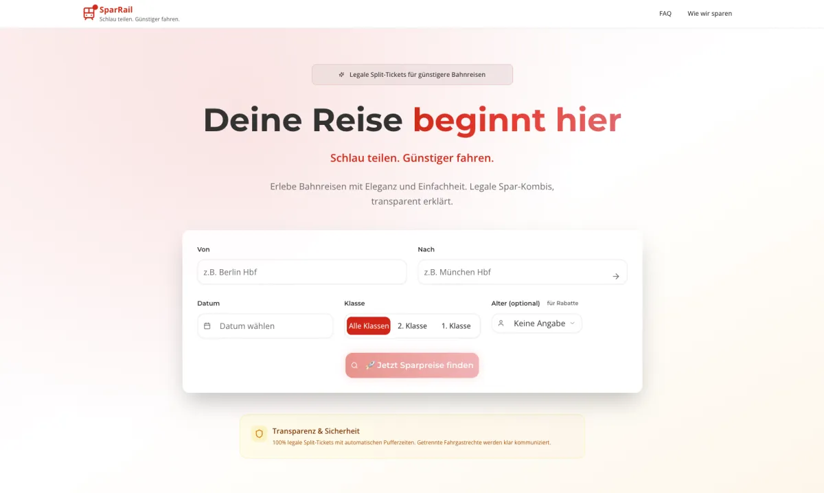 Screenshot von sparrail.de